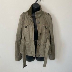 Abercrombie & Fitch Army Green Military Utility Jacket Y2K Size Medium